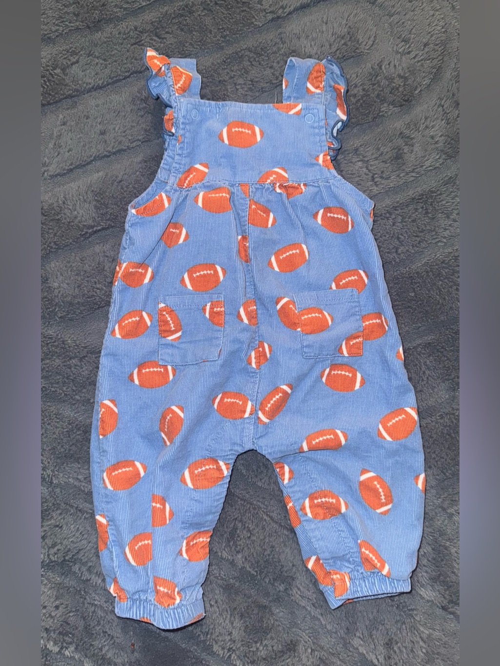 Angel Dear Football Ruffle Overalls